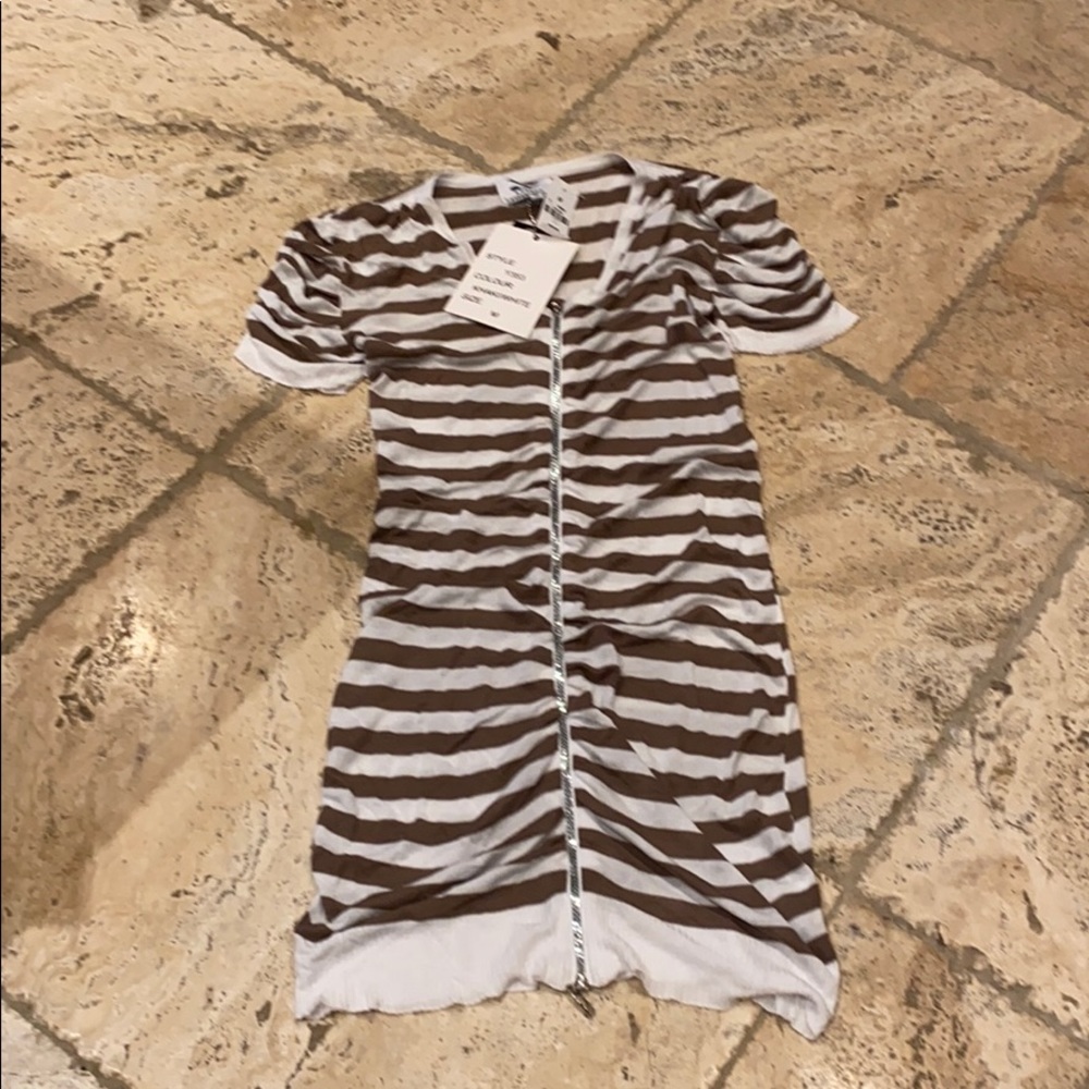 Vintage designer Dress or long top zipper front